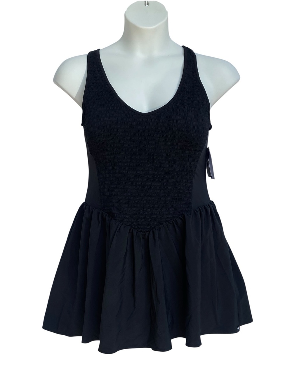 JOYLAB Active Smocked Dress Criss Cross Built In Shorts Black Size XXL NWT